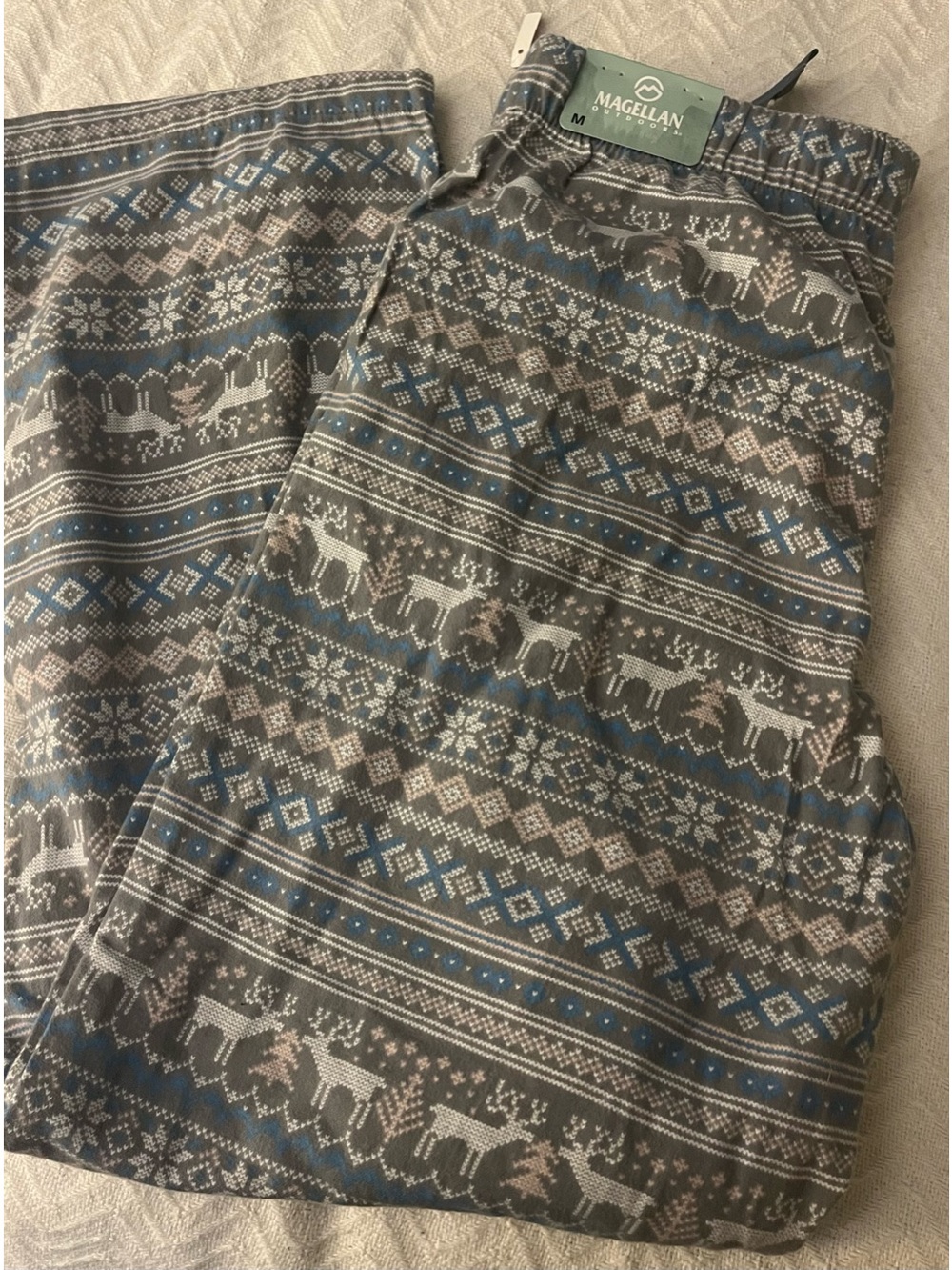 Magellan Gray & Blue Patterned Lounge Pants pajamas
